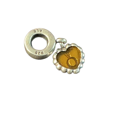 Pandora Womens ‘Pandora Forever’ Cognac Brown Heart Charm Brown / Silver 