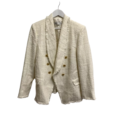 Zara Womens  Size XL White Button Up Jacket