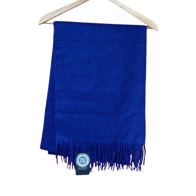 Nudee Melbourne, women's ‘blue pure’ 100% merino wool scarf 