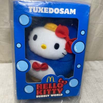2014 McDonald's "Bubbly World" limited edition plush of Hello Kitty dressed as the Sanrio character Tuxedosam.