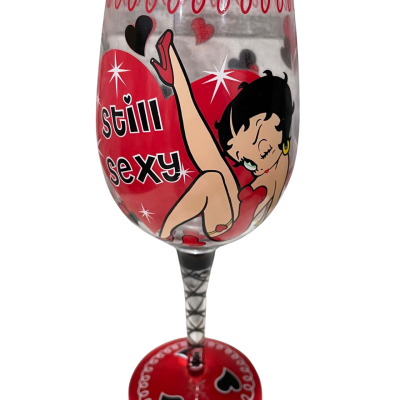 Betty Boop Red Wine Glass