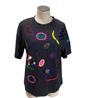 Gorman Black Sequin T-Shirt Size 8