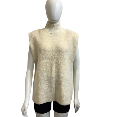 Brand New Zara Womens AUS Size L Muscle Sleeveless Knit Top Cream