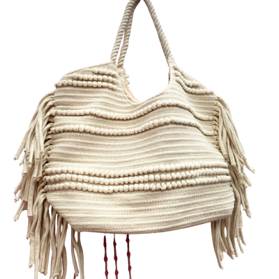 H&M Womens Cream knitted tote bag