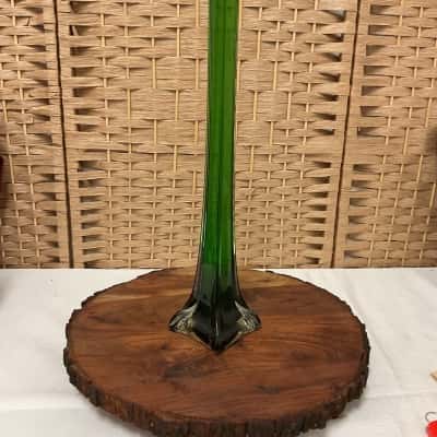 Pretty Emerald Glass Vase Flower Rose Art Deco CASA by Carolina Birthday Gift Christmas Wedding Valentine Glasswear 