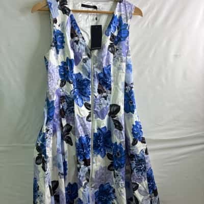 Portmans Womens  Size 12 Midi Dress Floral / White 