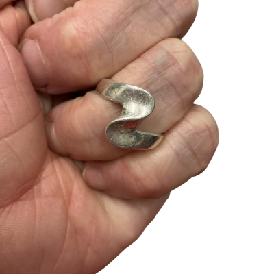   925 Sterling Silver Swirl Womens Ring