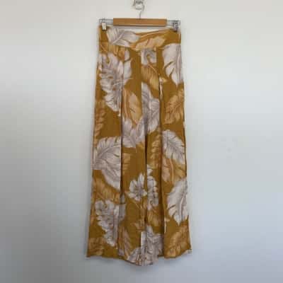 Sheike Yellow Floral Wide Leg Loose Fit Pants  Size 10