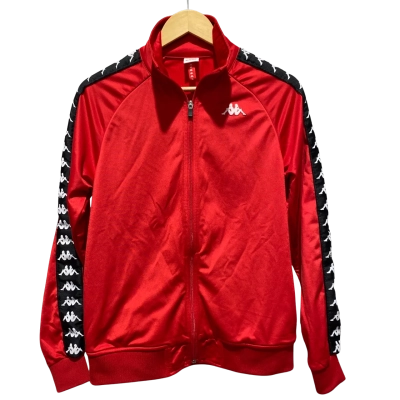 Retro Kappa Front Zip Track Size S Sports Jacket Black  / Red / White 