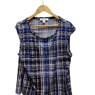 Perri Cutten Womens  Size XL Blue Pattern Top