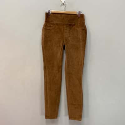 DG2 Diane Gilman Womens  Size S Stretch Velvet Pants Brown 