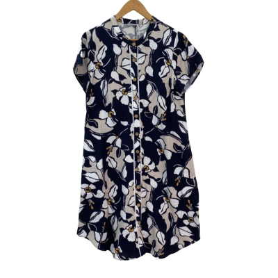 Regatta Petites Womens  Size 12 Short Sleeve Dress  Blue / White 
