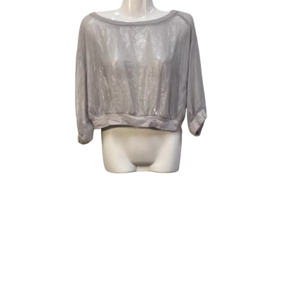 BNWT Jennifer Lopez Womens  Size S 3/4 Sleeve Top Grey 