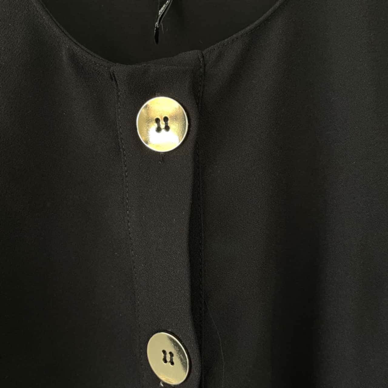 Zara Black Gold Button Blouse Top Size 6 / XS (s)