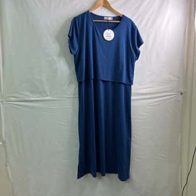 Bird Keepers Womens Size 18 Short Shirt Sleeve Dress Blue BNWT