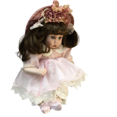 Vintage Home Art Porcelain Doll Bubbles