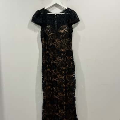 BNWT Jadore Black Beaded Evening Gown Size 14 
