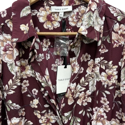 Table Eight Womens  Size 12 Casual Dress Cream / Green / Maroon 