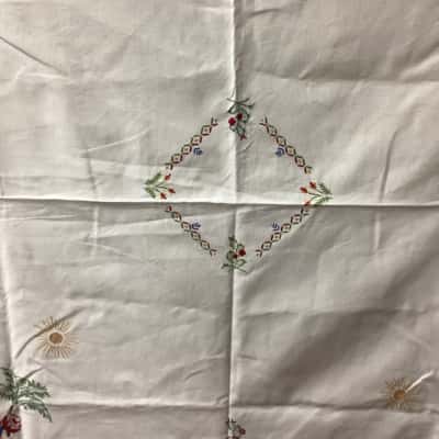 Hand embroidered tablecloth Mexican theme B