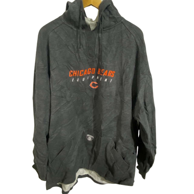 Reebok Mens Size XXL NFL Chicago Bears Hoodie Grey / Orange 