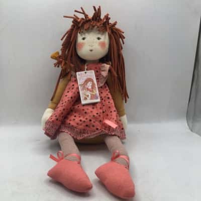 Moulin Roty Anemone Les Rosalies Cloth Doll Classic Beautiful Rag Doll 23in