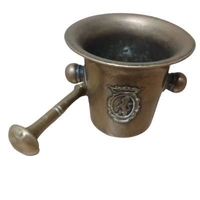 Bronze or Brass Mortar and Pestle Apothecary Chemist Lion