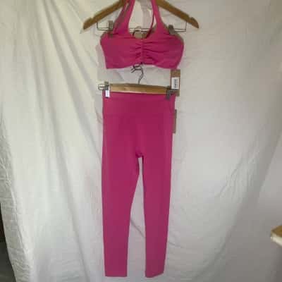  Elite Eleven Sports Bra Size M and Leggings size S Set Pink  