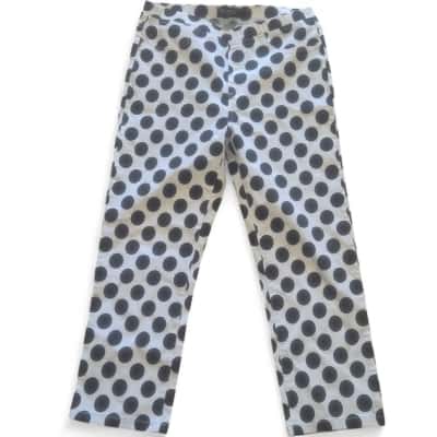  Womens  Size 10 Casual Pants Black  / Polka Dot / White 