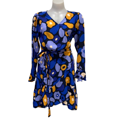 Mister Zimi   Bold Floral Wrap Short Dress.  Size 10 