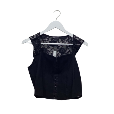 Boohoo US14 Black Lace Hook & Eye Corset BNWT