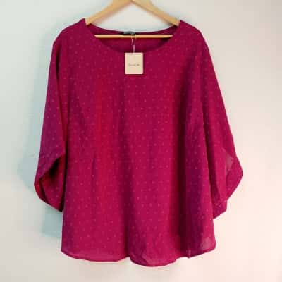  Bloom Chic Womens  Size 22 3/4 Sleeve Shirt Purple (Frushia)
