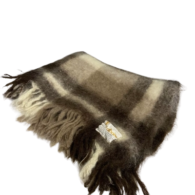 Vintage St. Albans Pure Mohair Pile Small Lap Throw Blanket with Storage Bag