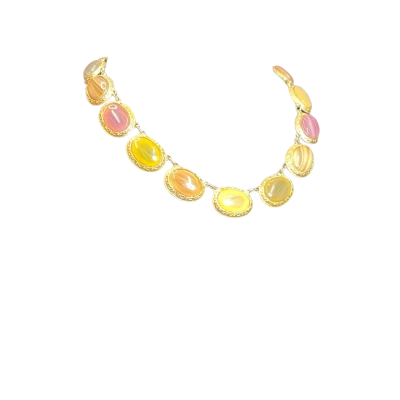 Womens Vintage 38-45cm Necklace Gold Tone/Multicoloured