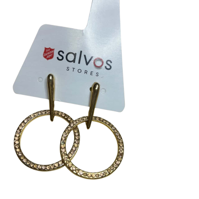  Womens hoop drop Earrings in a Gold colour 