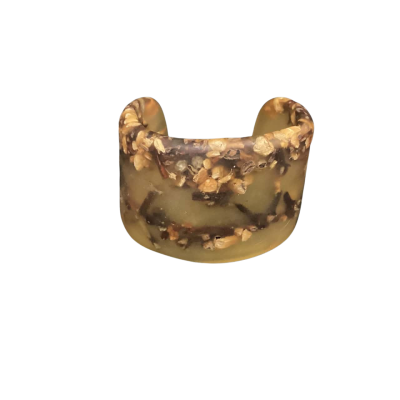  Dinosaur Design Cuff Bracelet Brown Resin & Cloves 