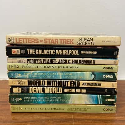 Collection of 9 vintage Star Trek paperback novels and non fiction books 