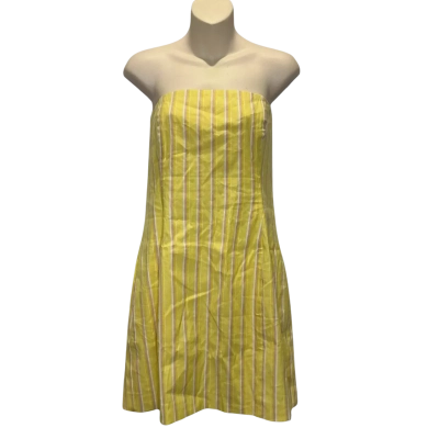 Seed Heritage Womens  Size 16 Mini Dress Nude / Striped / White / Yellow 