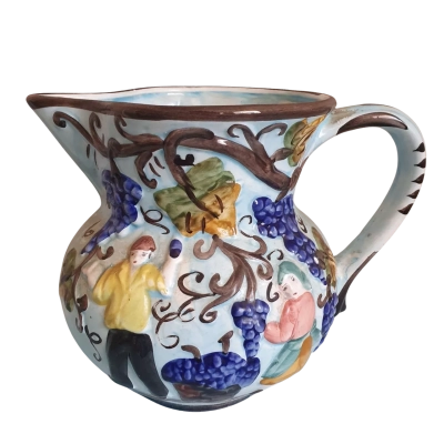 Vintage Italian Pitcher with Grape Vines
