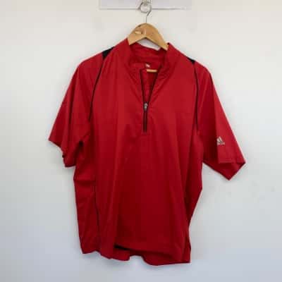 Adidas Red Climate Proof Short SLeeve Golf T-shirt  Size L 