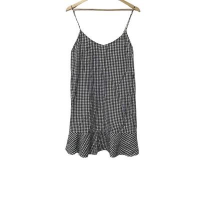 Sportsgirl Womens  Size 12 Casual Dress / Mini Dress / Shoestring Strap Dress Black  / Checked / White 
