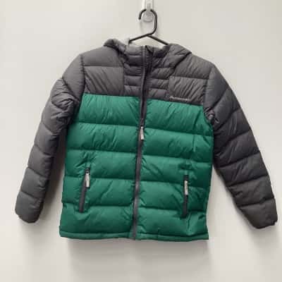 Macpac Kids Unisex Jacket Duck Down and Feather Green / Grey Size 10