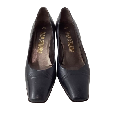 Mab Studio ITALIAN LEATHER Womens  Size 38 Heels Black  