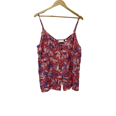 Sussan Womens  Size XL Button Up Top / Shoestring Strap Top Blue / Pattern / Pink  / White 