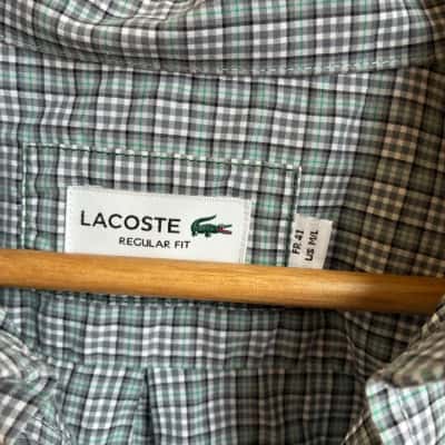 Lacoste Mens  Size 41 Checked / Green / Grey / White 