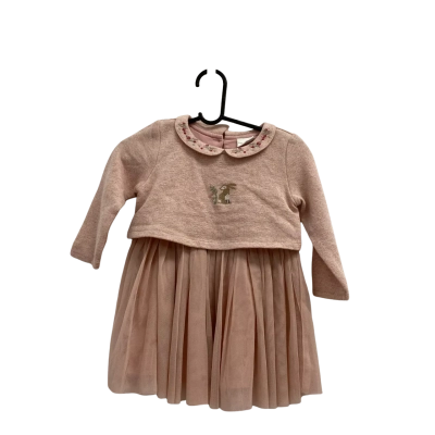Next Baby Pink Bunny Tulle Dress.  Size 6-9mth.  New with tags