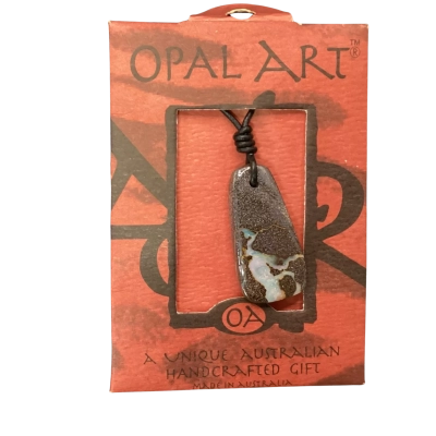  Opal Art milky River Opal on Adjustable Cord Necklace 