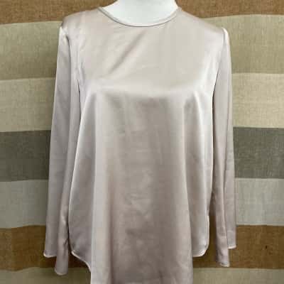 Witchery Womens  Size 10 Long Sleeve Shirt Beige 