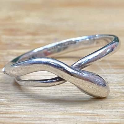 Sterling Silver Minimalist Snake Ring (Stamped STERLING)
