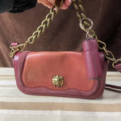 Mimco Animalia Cross Body Bag Maroon 