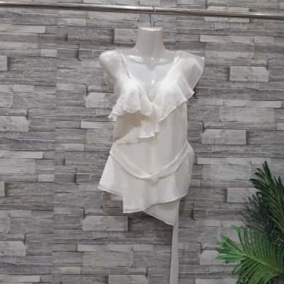 Review wrap top Womens  Size 10 Shoestring Strap Top Cream 
